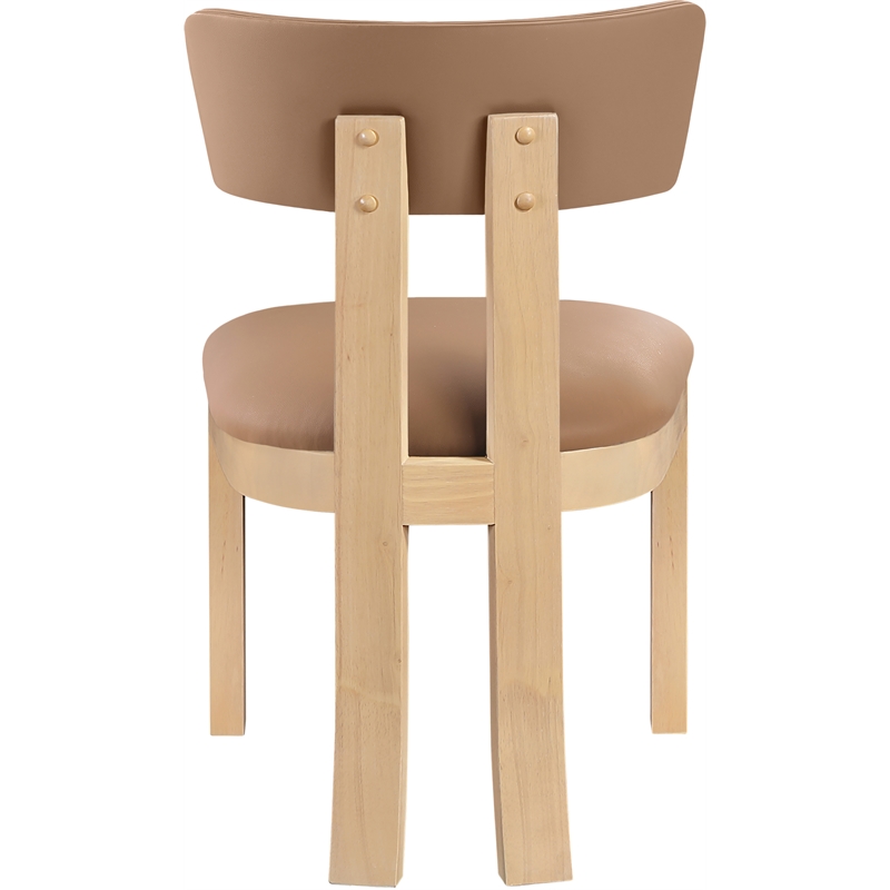 Meridian Furniture Lavrin Cognac Vegan Leather Dining Side Chair (Set of 2)