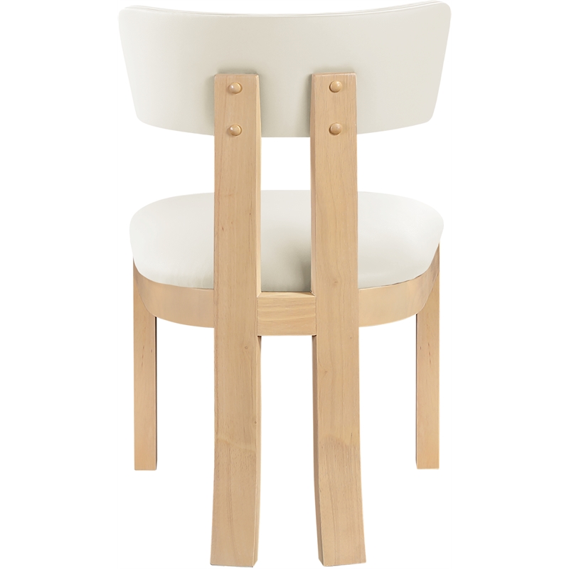 Meridian Furniture Lavrin Cream Vegan Leather Dining Side Chair (Set of 2)