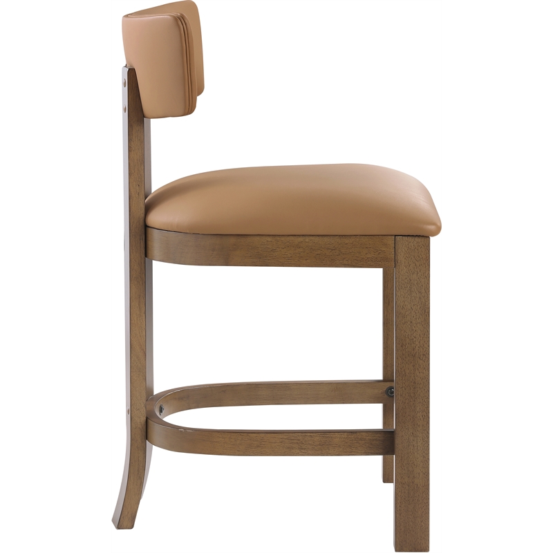 Meridian Furniture Lavrin Cognac Vegan Leather Counter Stool (Set of 2)