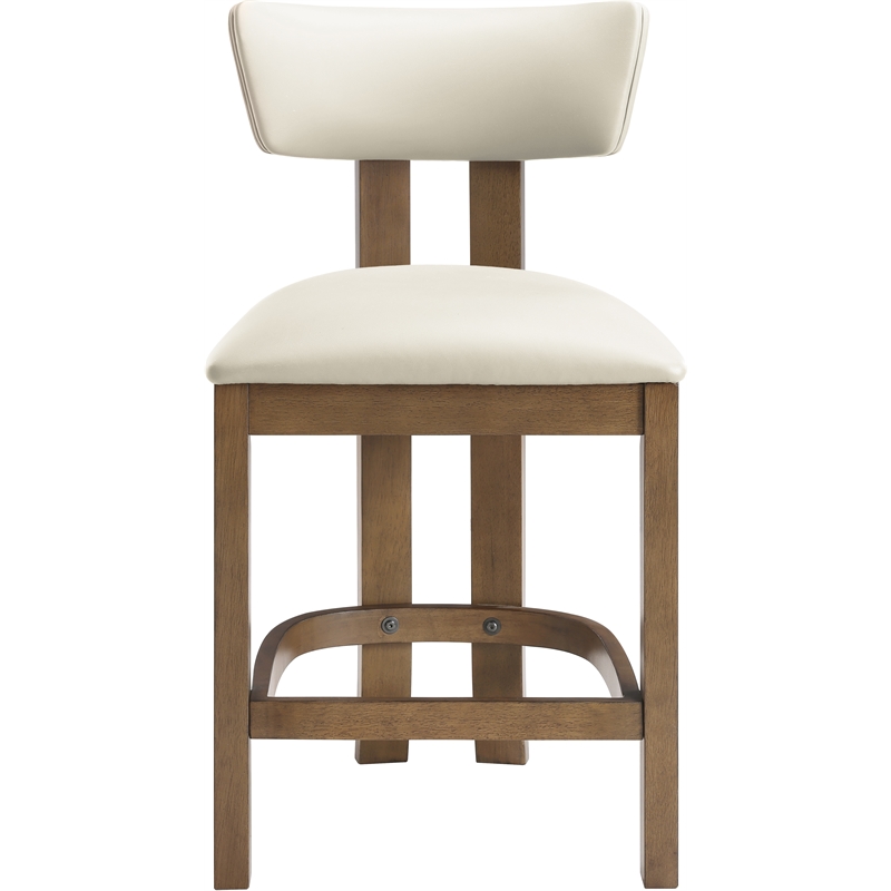 Meridian Furniture Lavrin Cream Vegan Leather Counter Stool (Set of 2)