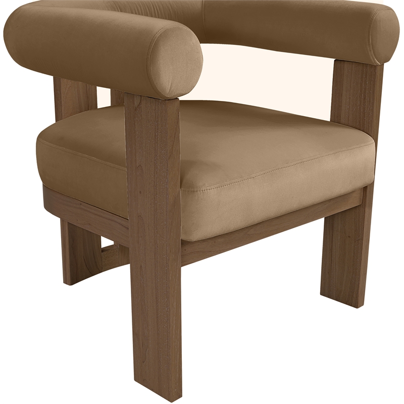 Meridian Furniture Arienzo Beige Velvet Upholstered Accent Chair