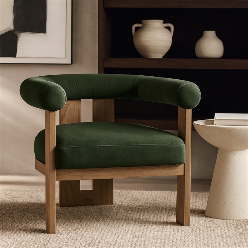 Meridian Furniture Arienzo Green Velvet Upholstered Accent Chair