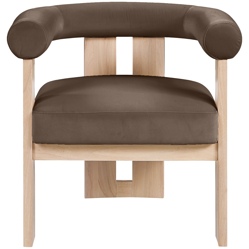Meridian Furniture Arienzo Brown Velvet Upholstered Accent Chair