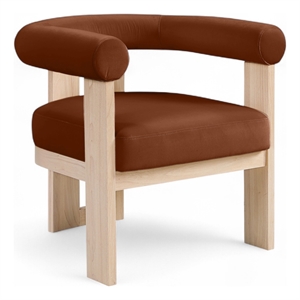 Meridian Furniture Arienzo Cognac Velvet Upholstered Accent Chair