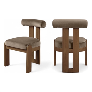 Meridian Furniture Arienzo Taupe Velvet Upholstered Dining Chair (Set of 2)