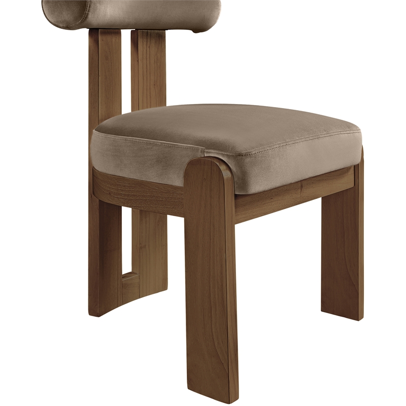 Meridian Furniture Arienzo Taupe Velvet Upholstered Dining Chair (Set of 2)