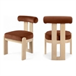 Meridian Furniture Arienzo Cognac Velvet Upholstered Dining Chair (Set of 2)