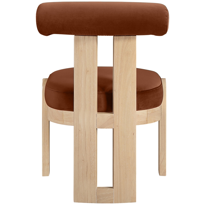 Meridian Furniture Arienzo Cognac Velvet Upholstered Dining Chair (Set of 2)