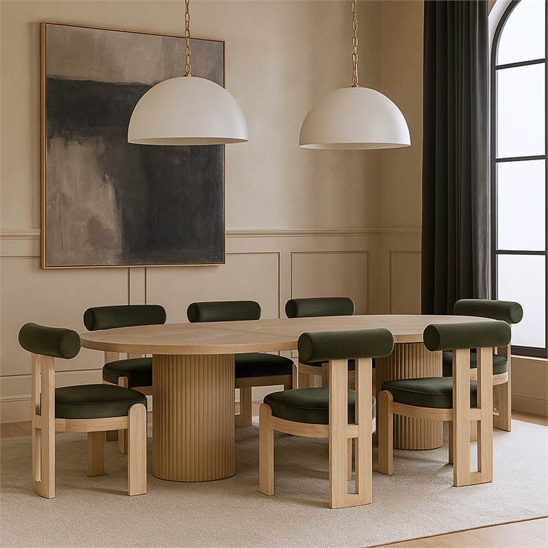 Meridian Furniture Arienzo Green Velvet Upholstered Dining Chair (Set of 2)