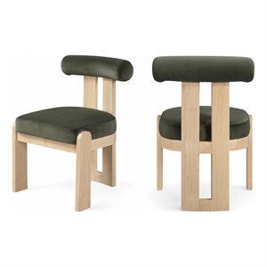 Meridian Furniture Arienzo Green Velvet Upholstered Dining Chair (Set of 2)
