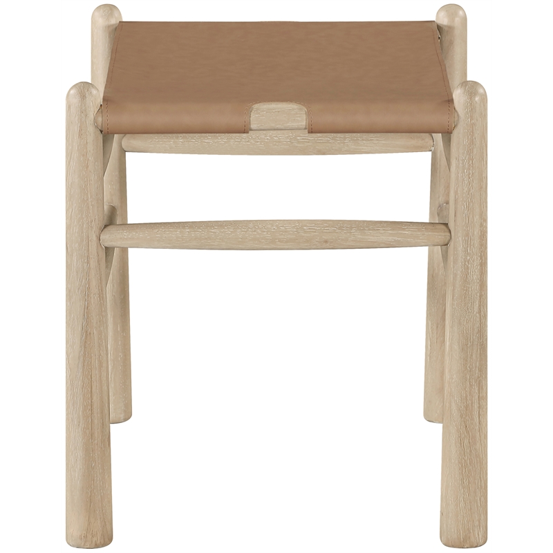 Meridian Furniture Santos Brown Vegan Leather Upholstered Bench