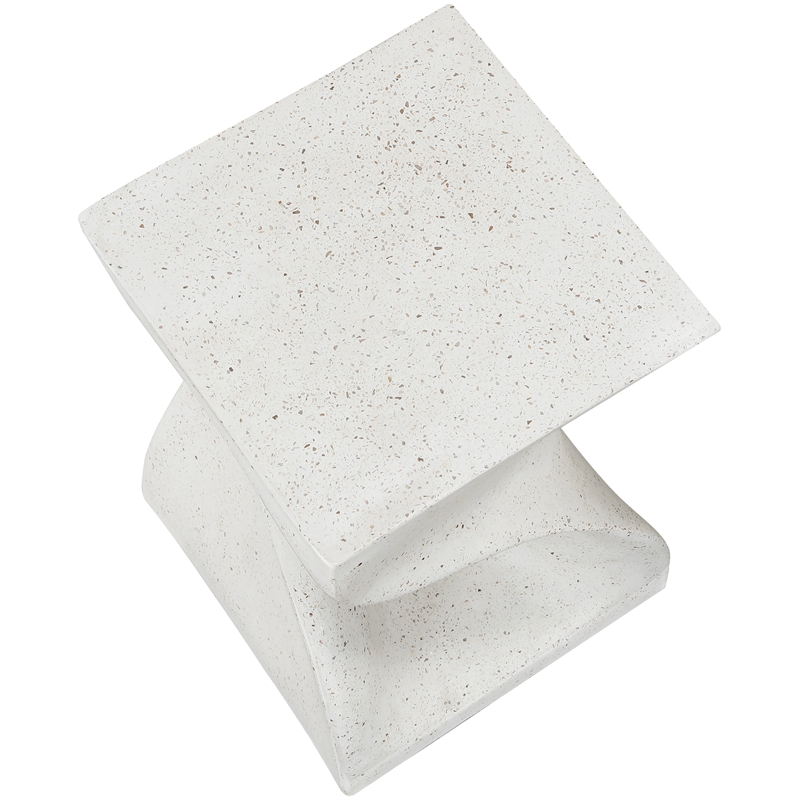 Meridian Furniture Jula Ivory Terrazzo Indoor/Outdoor Concrete End Table
