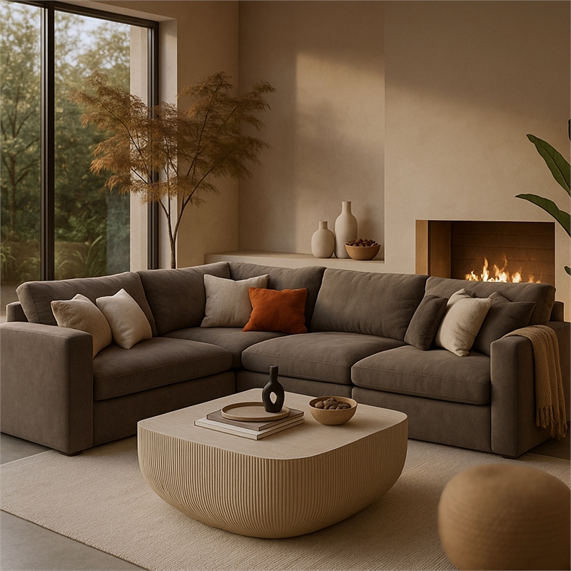 Meridian Furniture Sonara Beige Indoor/Outdoor Concrete Coffee Table