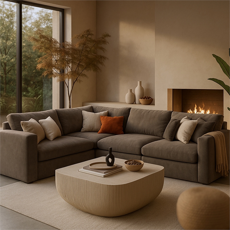 Meridian Furniture Sonara Beige Indoor/Outdoor Concrete Coffee Table