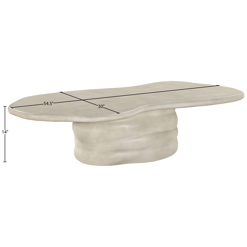 Meridian Furniture Branna Beige Indoor/Outdoor Concrete Coffee Table