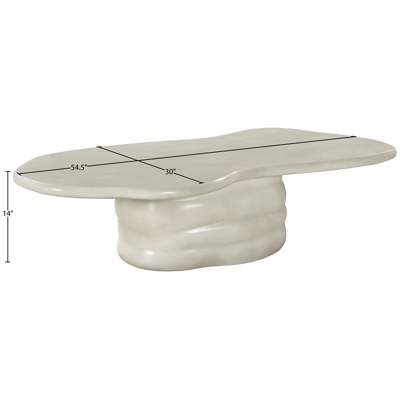 Meridian Furniture Branna Taupe Indoor/Outdoor Concrete Coffee Table