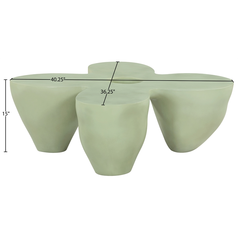 Meridian Furniture Fiore Green Indoor/Outdoor Concrete Coffee Table