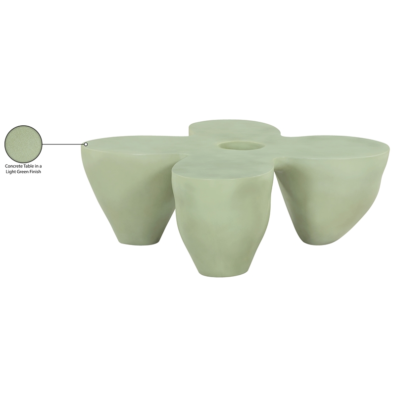 Meridian Furniture Fiore Green Indoor/Outdoor Concrete Coffee Table