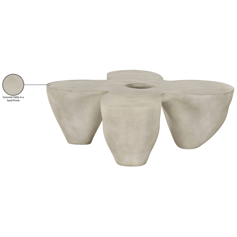 Meridian Furniture Fiore Beige Indoor/Outdoor Concrete Coffee Table