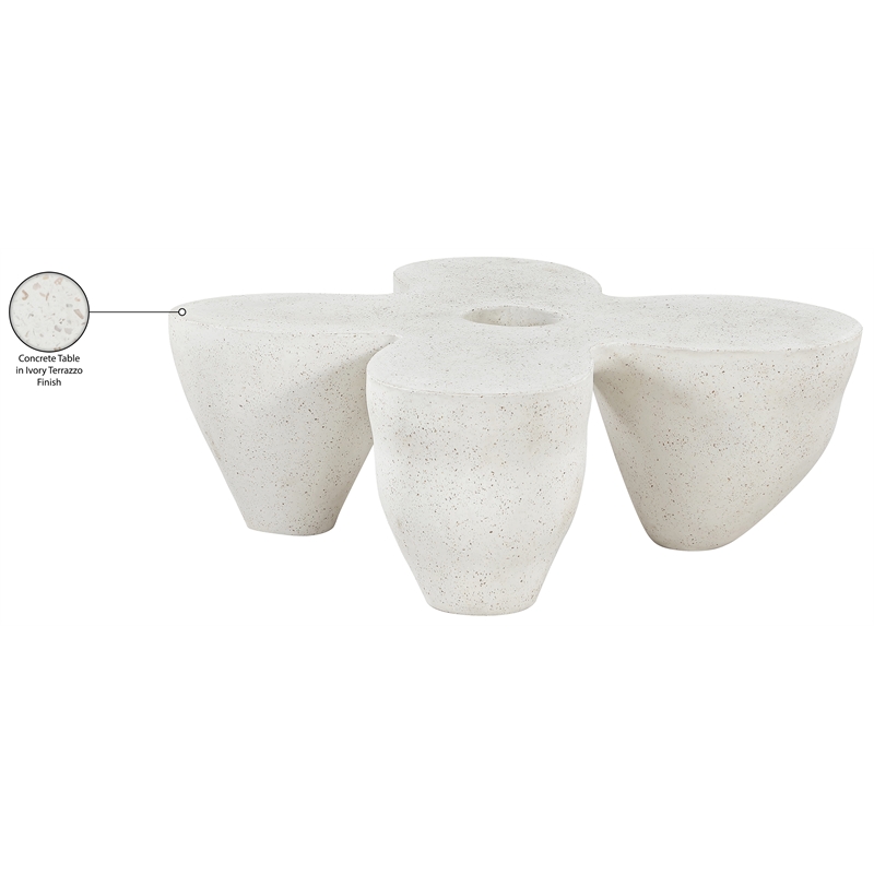 Meridian Furniture Fiore Terrazzo Indoor/Outdoor Concrete Coffee Table