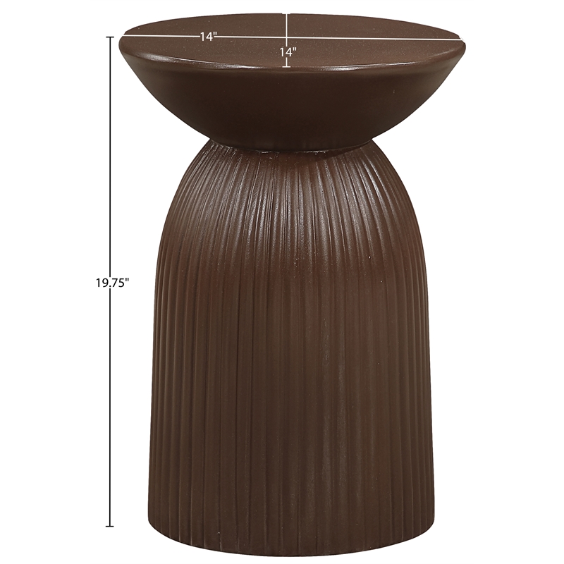 Meridian Furniture Opani Brown Indoor/Outdoor Concrete End Table