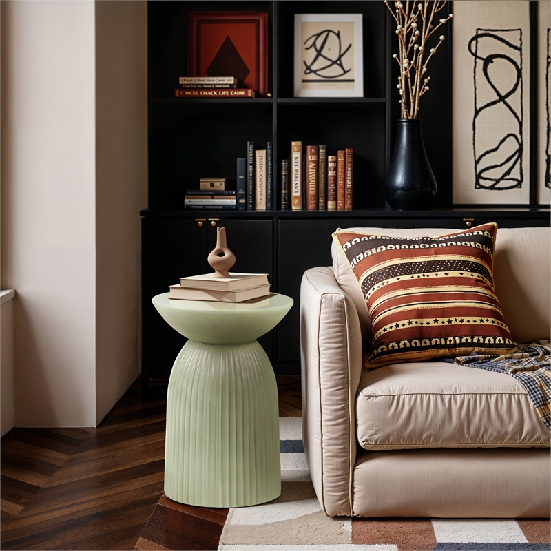 Meridian Furniture Opani Green Indoor/Outdoor Concrete End Table