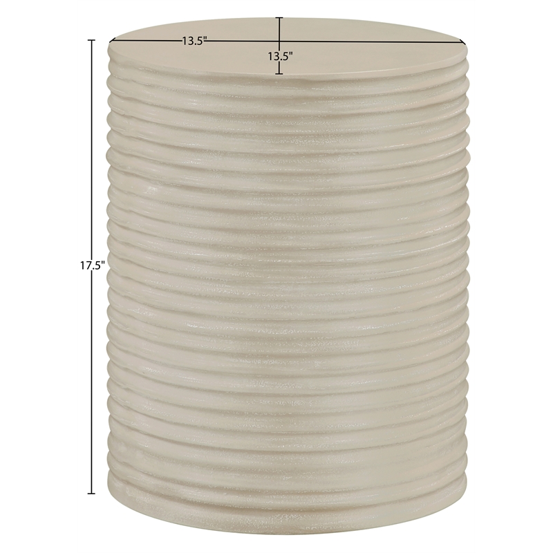 Meridian Furniture Nobi Beige Indoor/Outdoor Concrete End Table