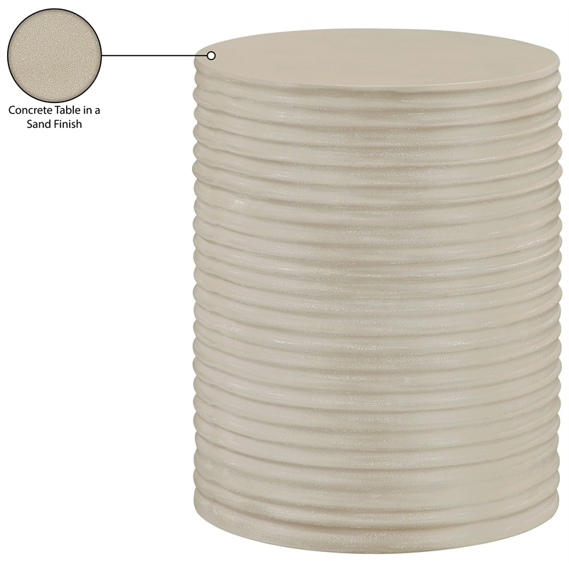 Meridian Furniture Nobi Beige Indoor/Outdoor Concrete End Table