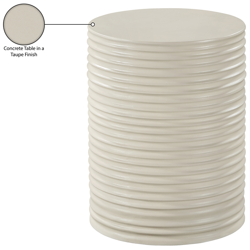 Meridian Furniture Nobi Taupe Indoor/Outdoor Concrete End Table