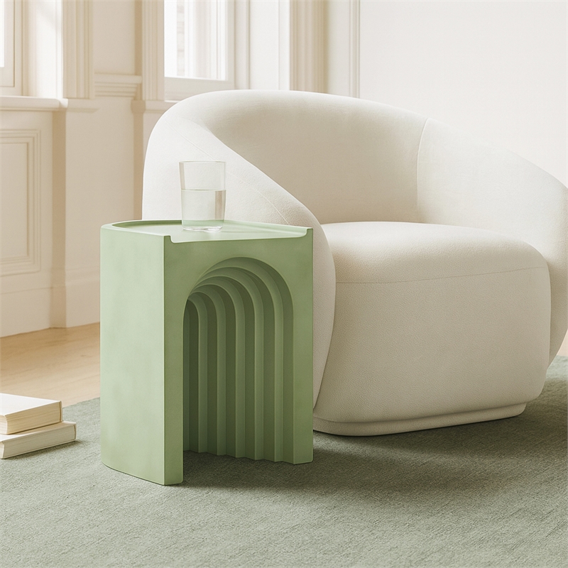 Meridian Furniture Avenda Green Indoor/Outdoor Concrete End Table