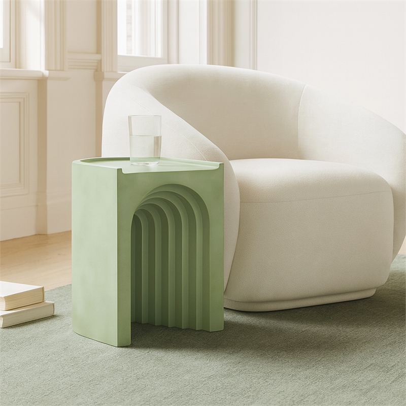 Meridian Furniture Avenda Green Indoor/Outdoor Concrete End Table