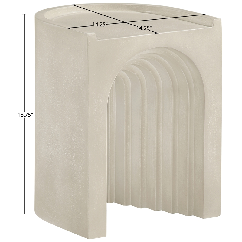 Meridian Furniture Avenda Beige Indoor/Outdoor Concrete End Table