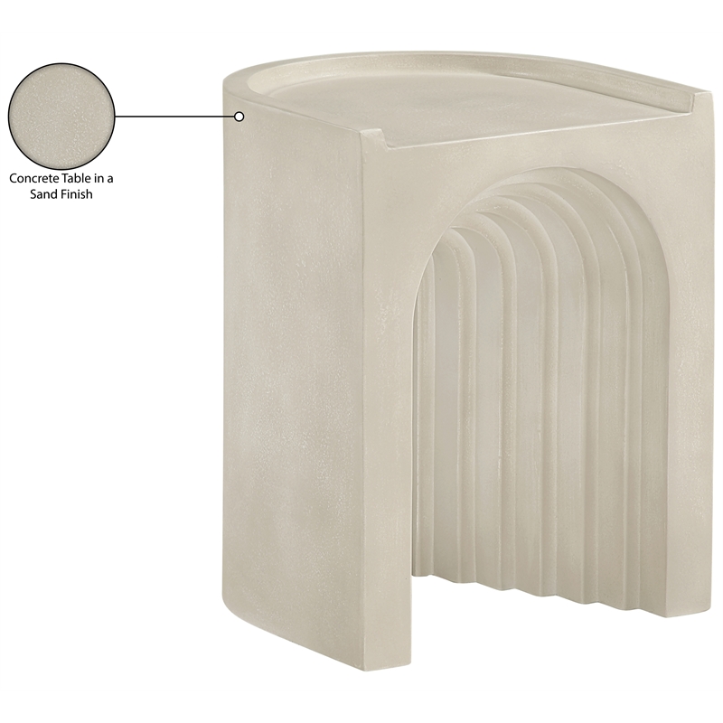 Meridian Furniture Avenda Beige Indoor/Outdoor Concrete End Table