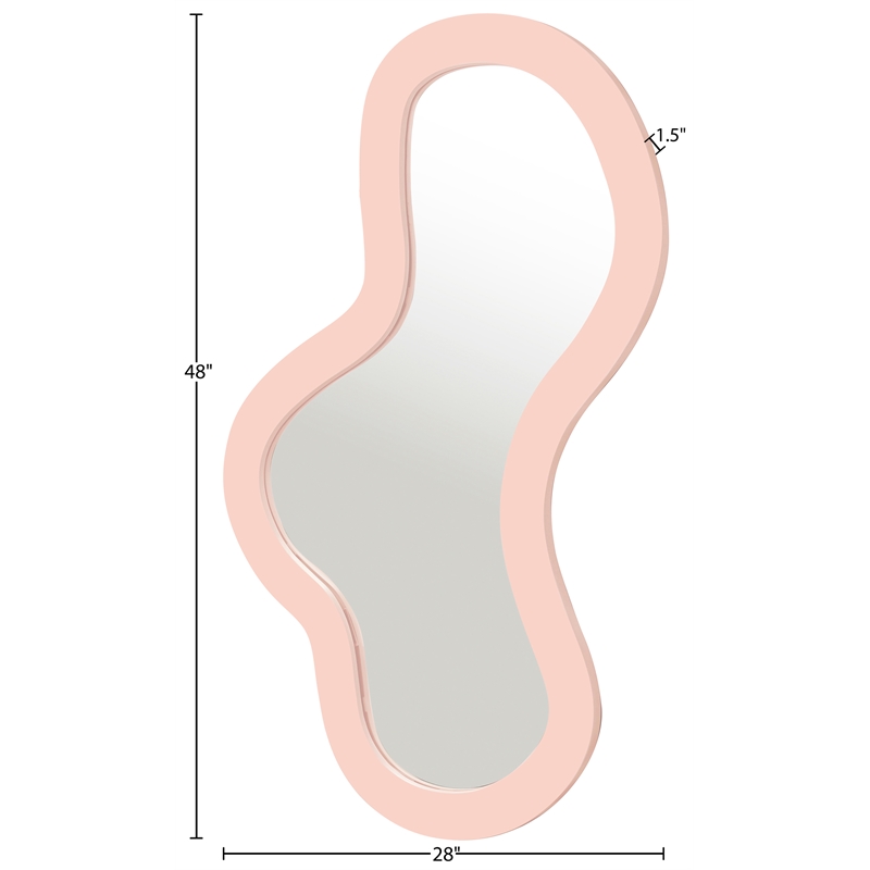 Meridian Furniture Oblique Pink Iron Frame Mirror
