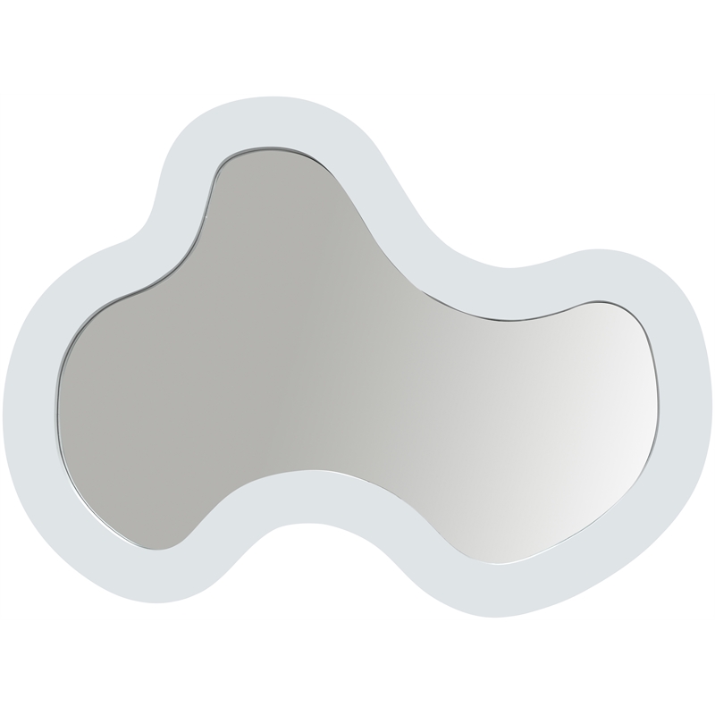 Meridian Furniture Oblique White Iron Frame Mirror