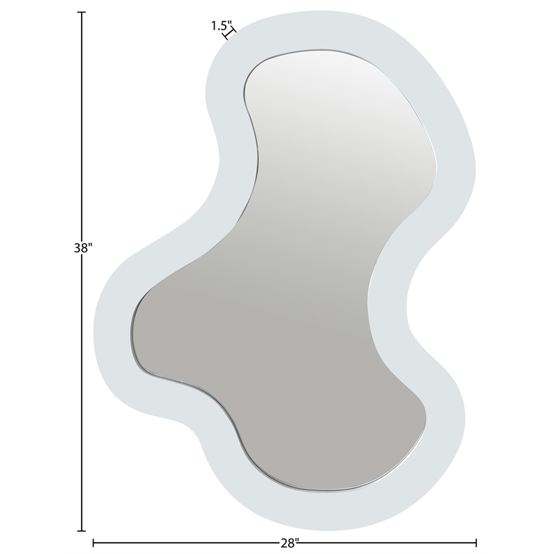 Meridian Furniture Oblique White Iron Frame Mirror