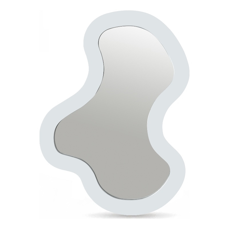 Meridian Furniture Oblique White Iron Frame Mirror