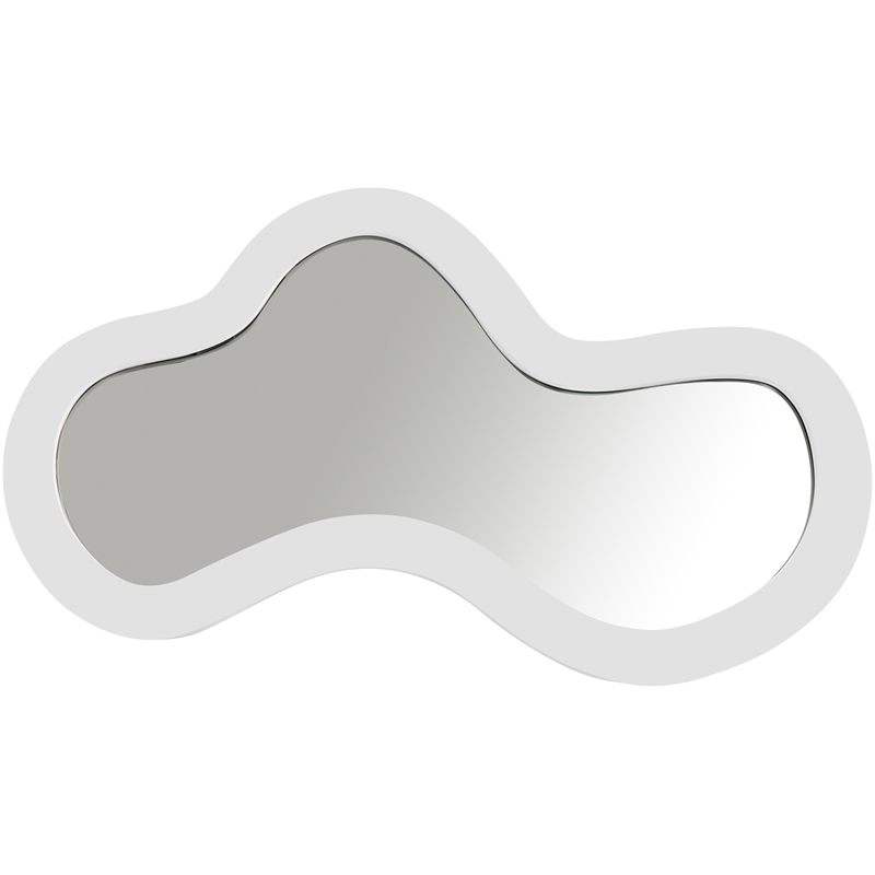 Meridian Furniture Oblique White Iron Frame Mirror