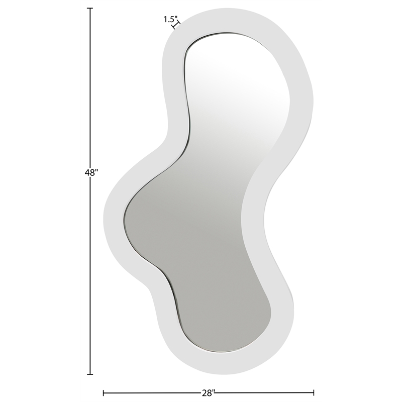 Meridian Furniture Oblique White Iron Frame Mirror