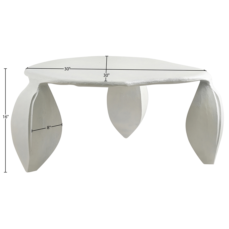 meridian furniture pueblo cream aluminum coffee table