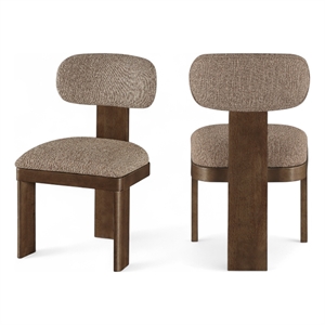 Meridian Furniture Timbra Brown Linen Textured Fabric Dining Chair (Set of 2)