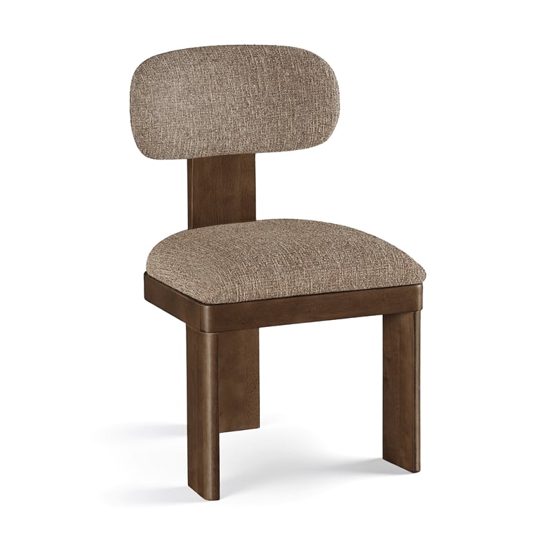 Meridian Furniture Timbra Brown Linen Textured Fabric Dining Chair (Set of 2)