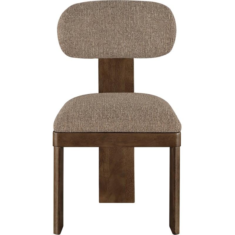 Meridian Furniture Timbra Brown Linen Textured Fabric Dining Chair (Set of 2)