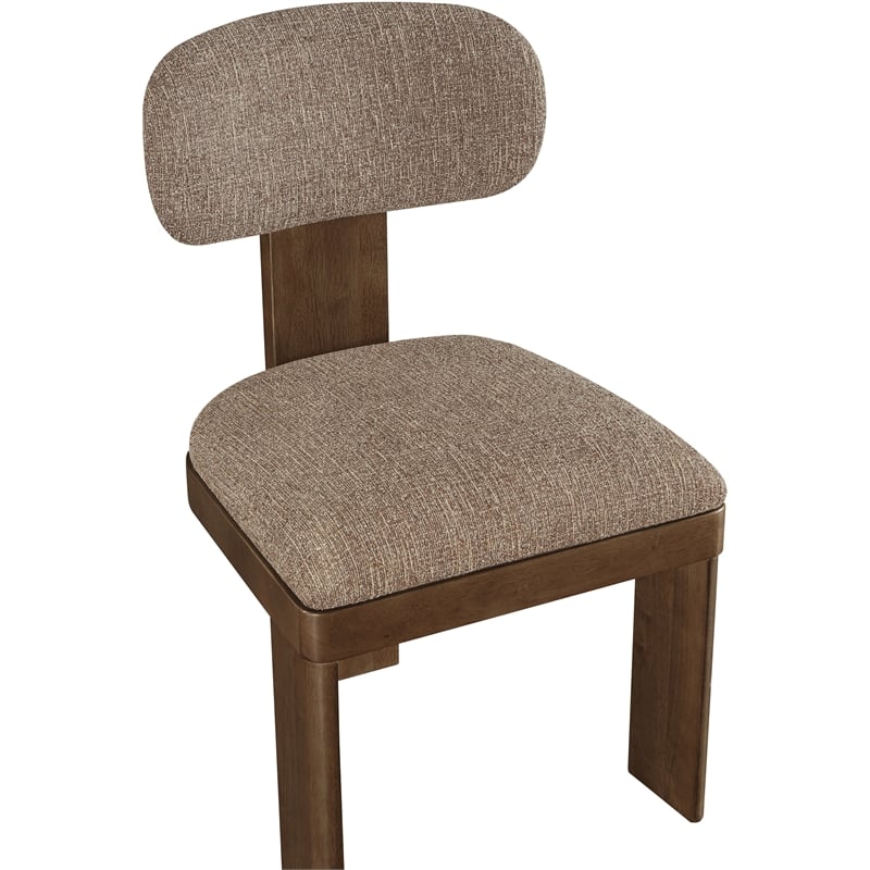 Meridian Furniture Timbra Brown Linen Textured Fabric Dining Chair (Set of 2)