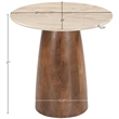 Meridian Furniture Liona Beige Marble And Mango Wood End Table