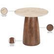 Meridian Furniture Liona Beige Marble And Mango Wood End Table