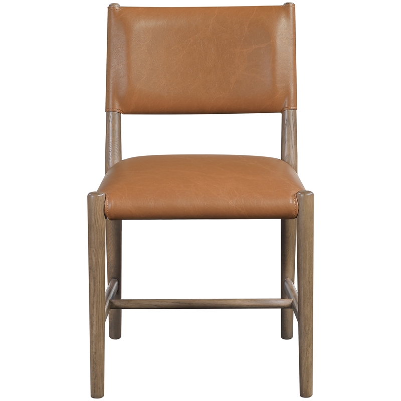 Meridian Furniture Andie Cognac Vegan Leather Dining Chair (Set of 2)