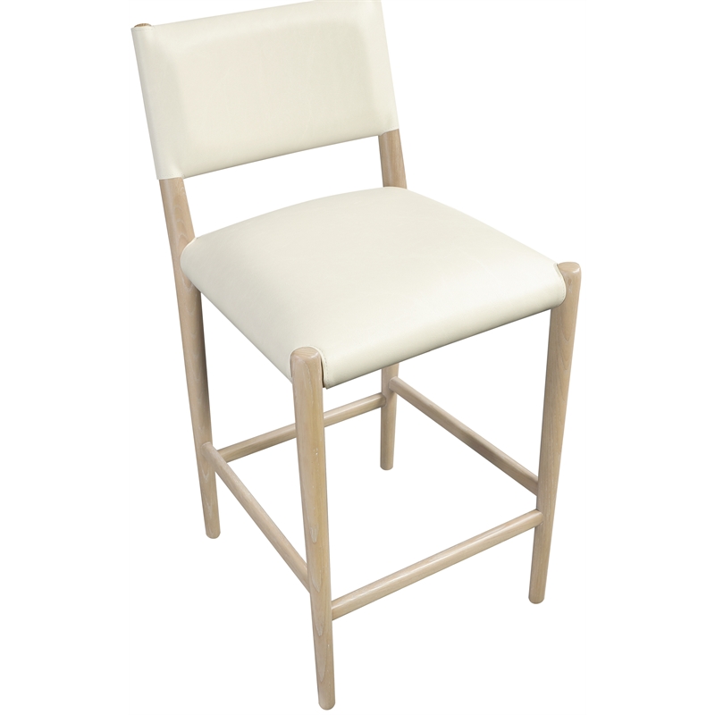 Meridian Furniture Andie Cream Vegan Leather Counter Stool