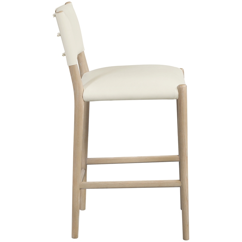 Meridian Furniture Andie Cream Vegan Leather Counter Stool