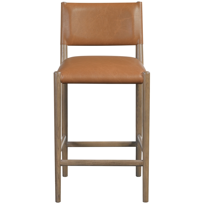 Meridian Furniture Andie Cognac Vegan Leather Counter Stool